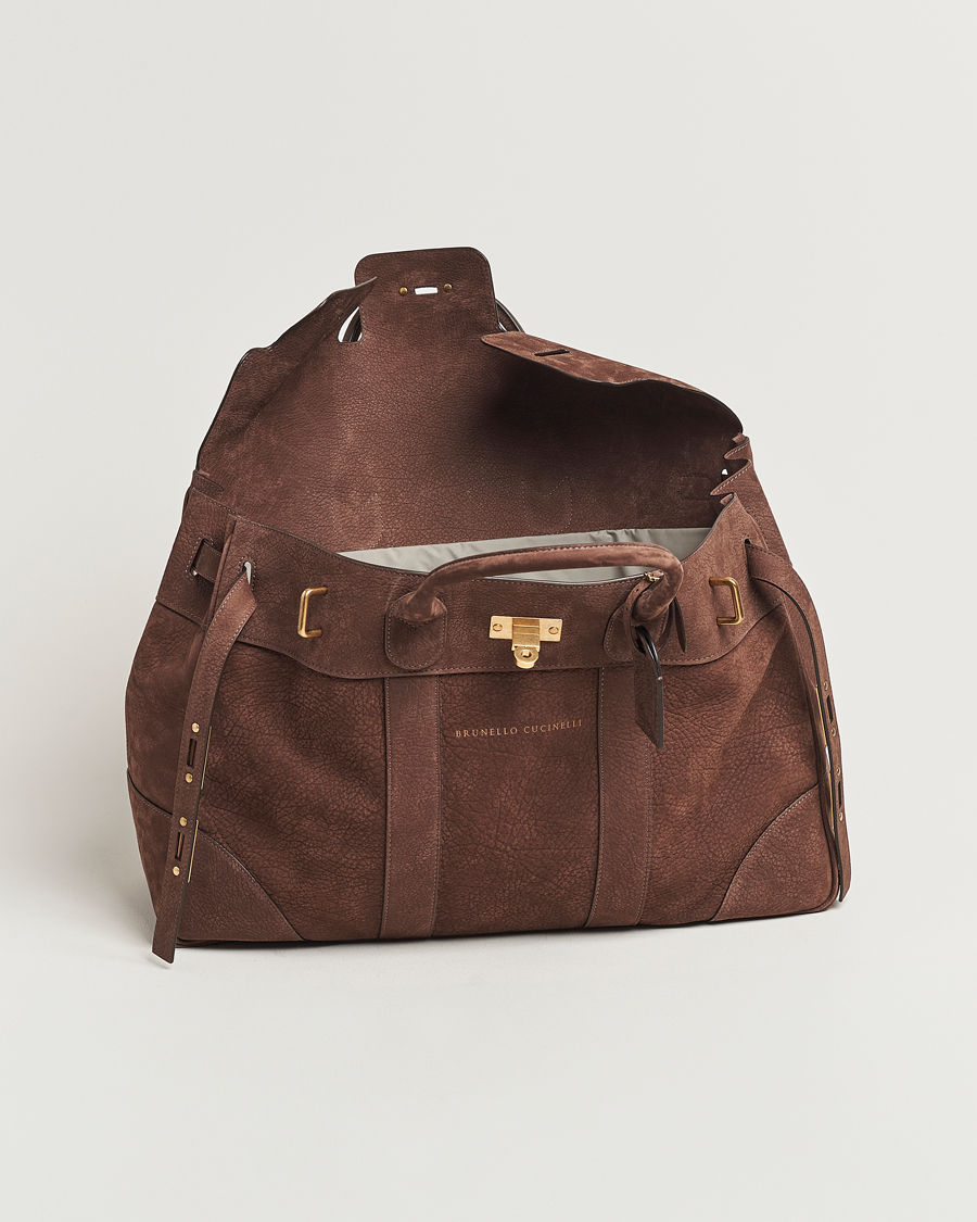 Mies | Brunello Cucinelli Grain Leather Holdall Dark Brown | Brunello Cucinelli | Grain Leather Holdall Dark Brown