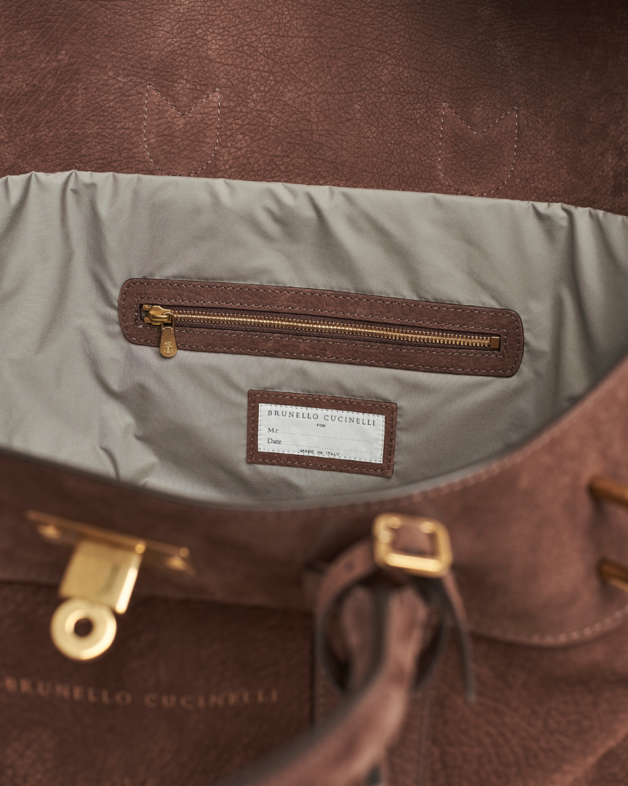 Mies | Brunello Cucinelli Grain Leather Holdall Dark Brown | Brunello Cucinelli | Grain Leather Holdall Dark Brown