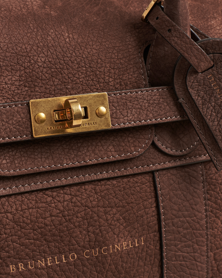 Mies | Brunello Cucinelli Grain Leather Holdall Dark Brown | Brunello Cucinelli | Grain Leather Holdall Dark Brown