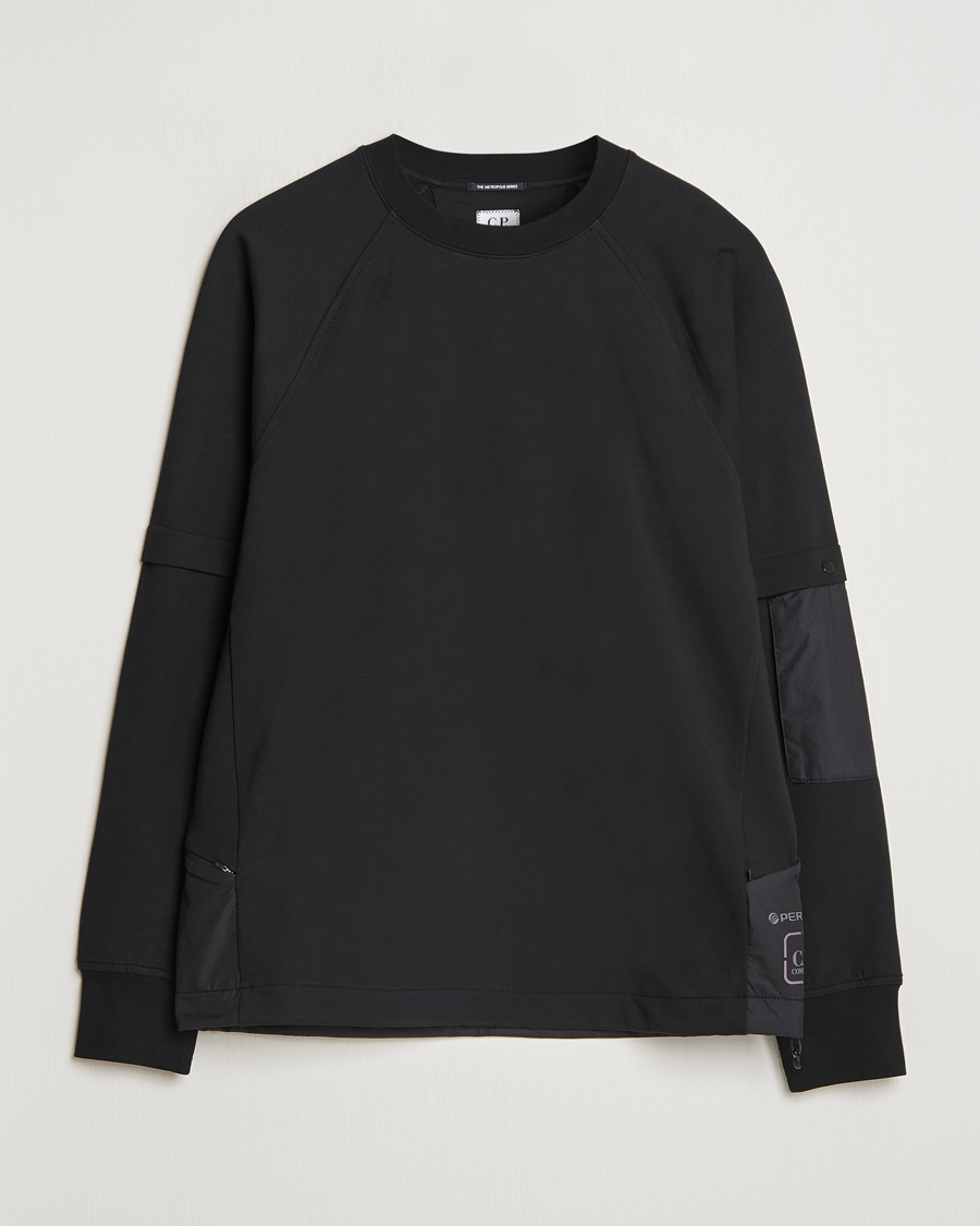 Mies | Puserot | C.P. Company | Metropolis Fleece Cotton Pertex Crew Neck Black