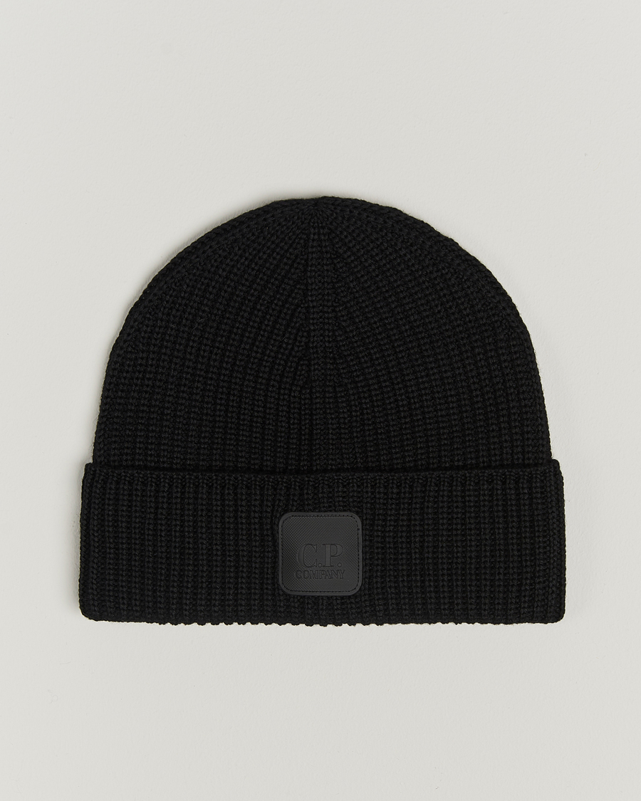 Mies | C.P. Company Metropolis Knitted Logo Beanie Black | C.P. Company | Metropolis Knitted Logo Beanie Black