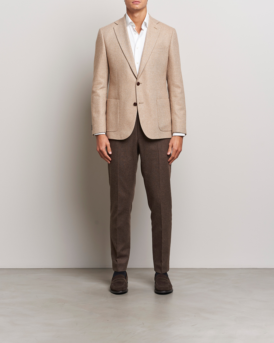 Mies | Pikkutakit | Morris | Tweed Herringbone Blazer Brown
