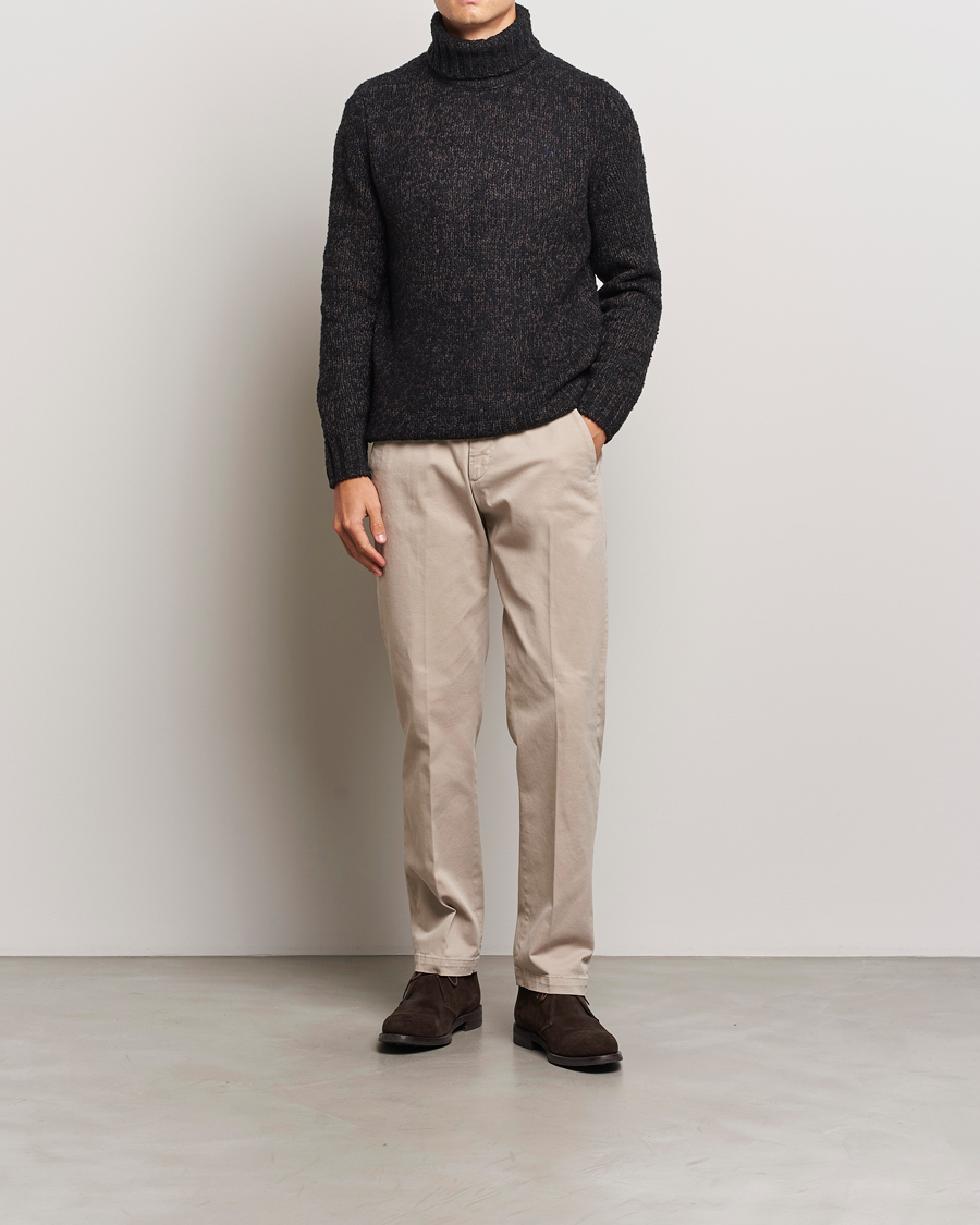 Mies | Puserot | Morris | Herbert Heavy Knitted Rollneck Brown