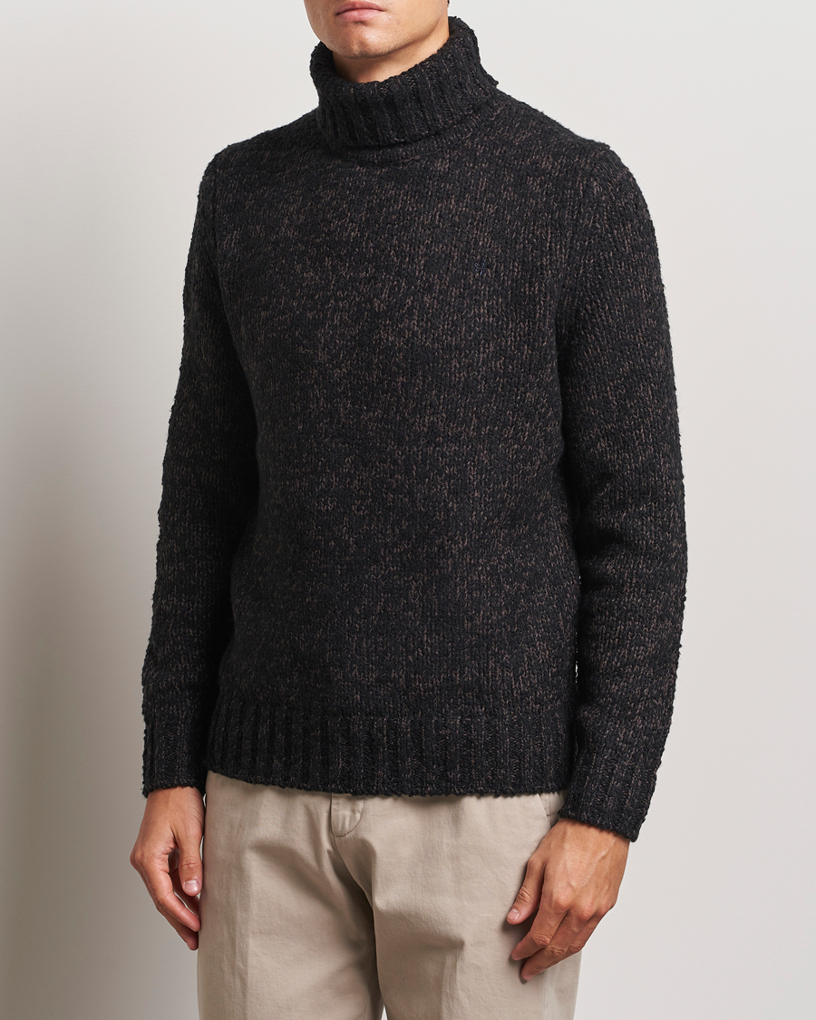 Mies | Puserot | Morris | Herbert Heavy Knitted Rollneck Brown