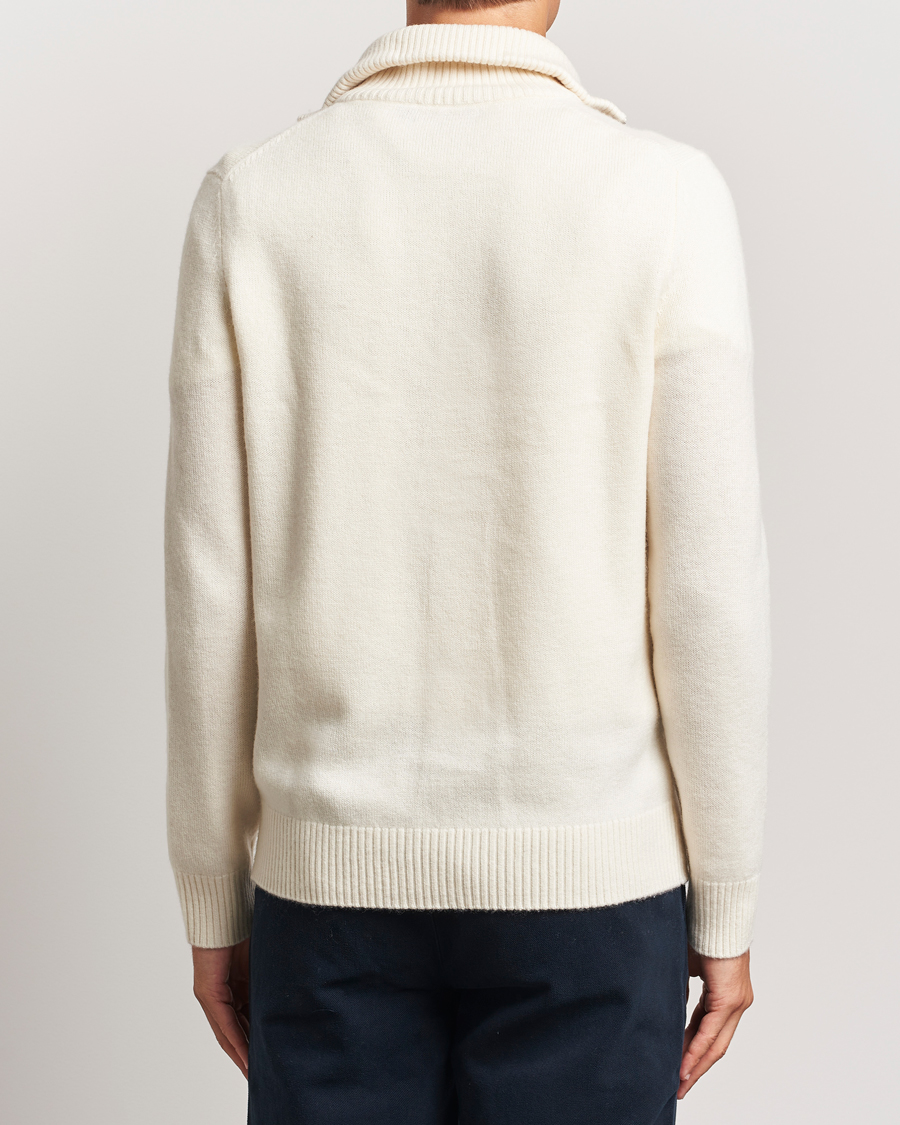 Mies | Puserot | Morris | Hertford Merino Half Zip Off White