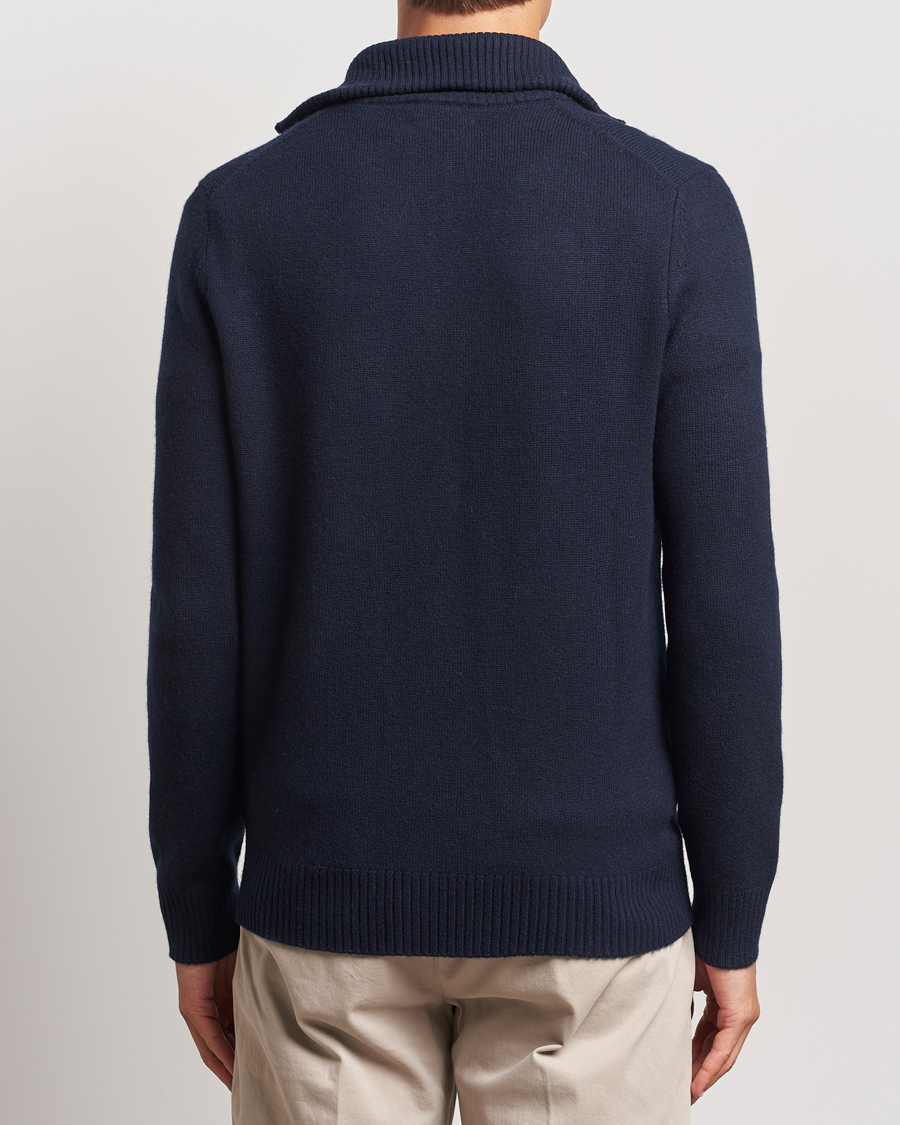 Mies | Puserot | Morris | Hertford Merino Half Zip Navy