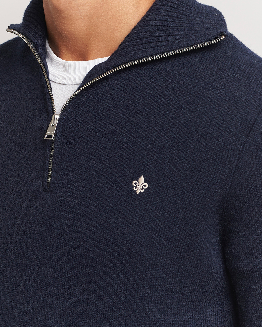 Mies | Puserot | Morris | Hertford Merino Half Zip Navy