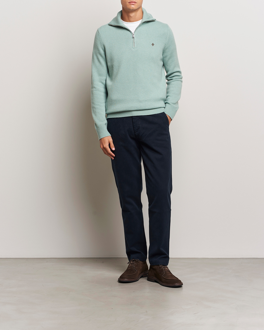 Mies | Puserot | Morris | Hertford Merino Half Zip Green