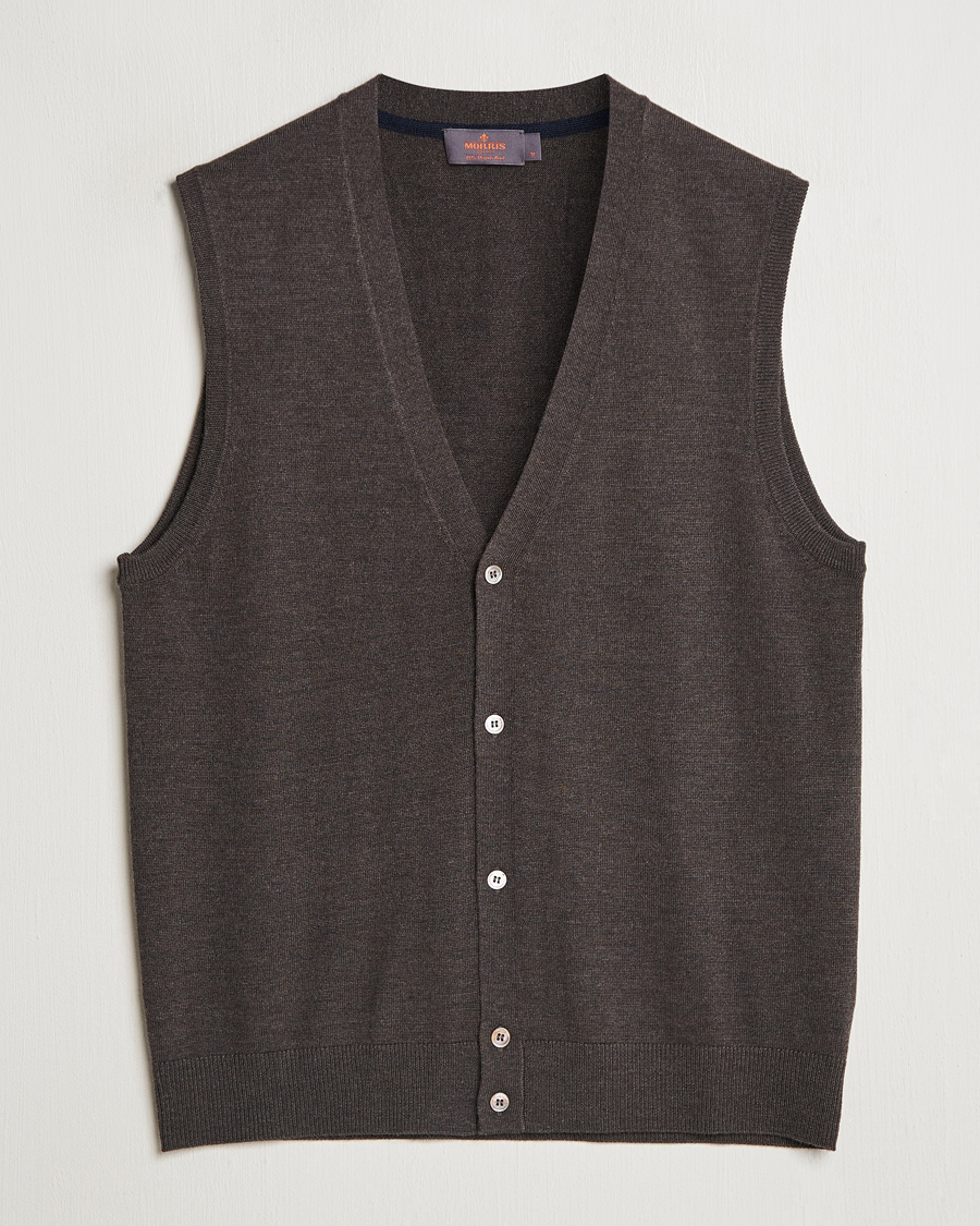 Mies | Puserot | Morris | Merino Slipover Vest Brown