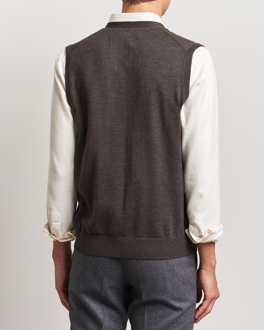 Mies | Puserot | Morris | Merino Slipover Vest Brown