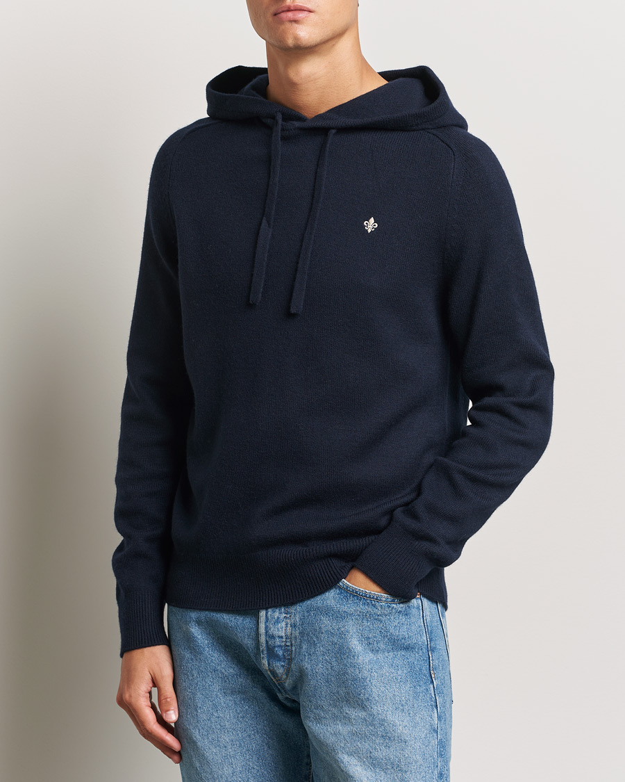 Mies | Puserot | Morris | Hertford Merino Hoodie Navy