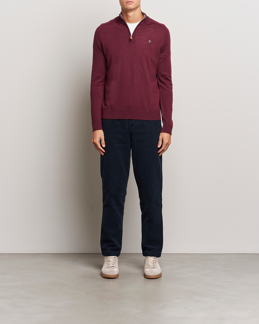 Mies | Puserot | Morris | John Merino Half Zip Wine Red