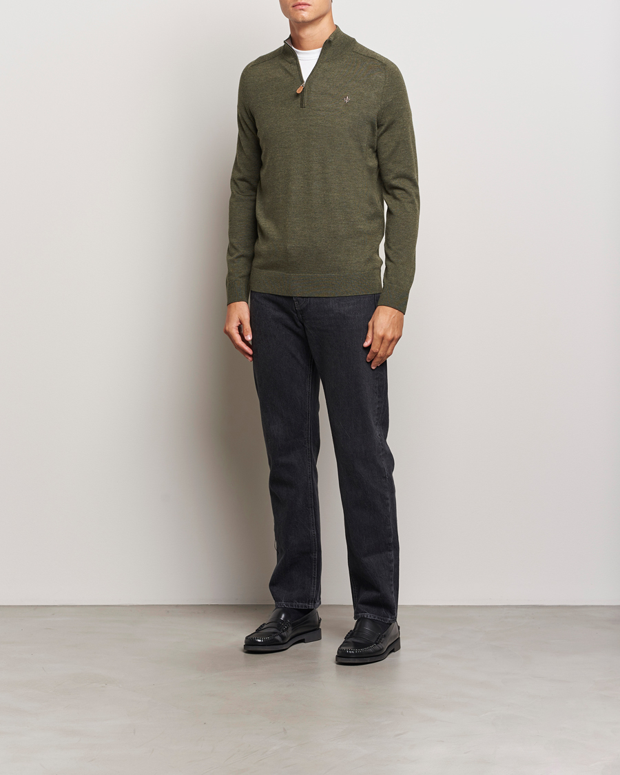 Mies | Puserot | Morris | John Merino Half Zip Olive