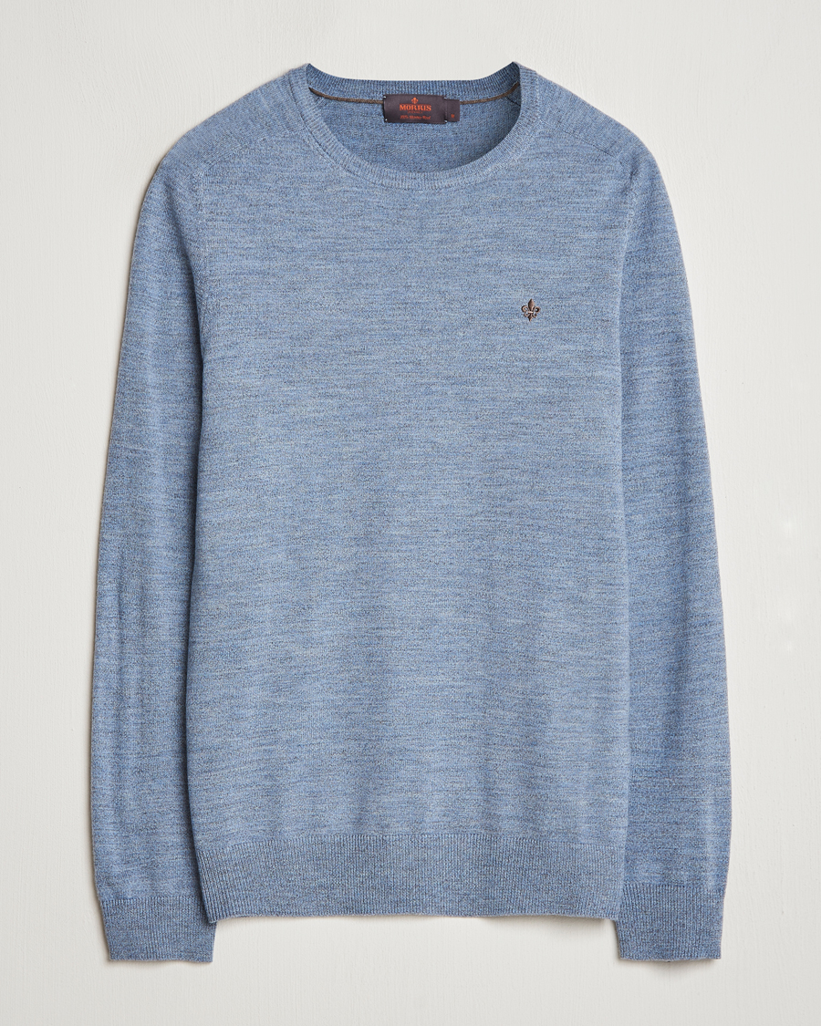 Mies | Puserot | Morris | Merino O-neck Light Blue