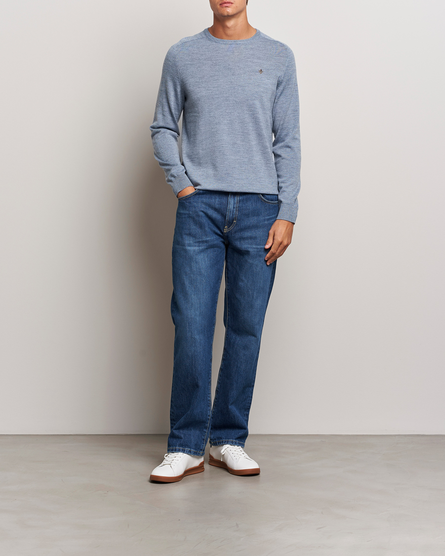 Mies | Puserot | Morris | Merino O-neck Light Blue