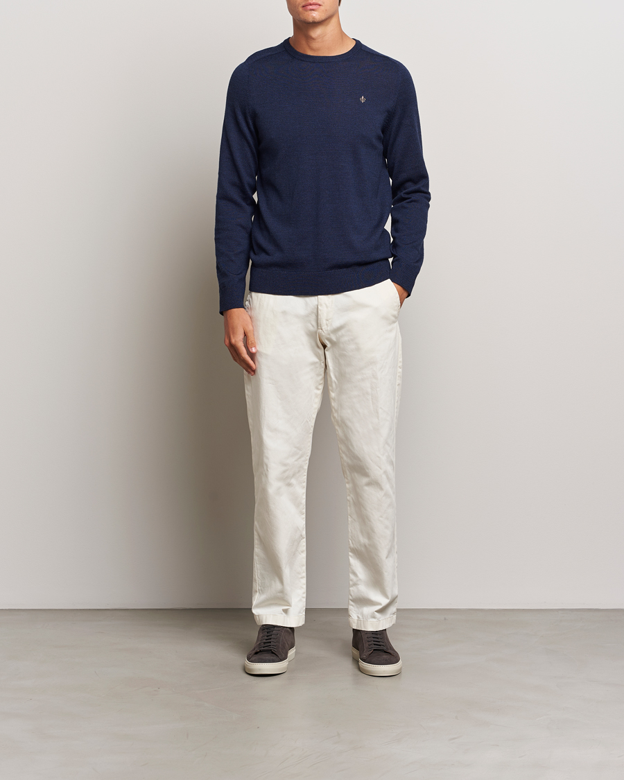 Mies | Puserot | Morris | Merino O-neck Blue