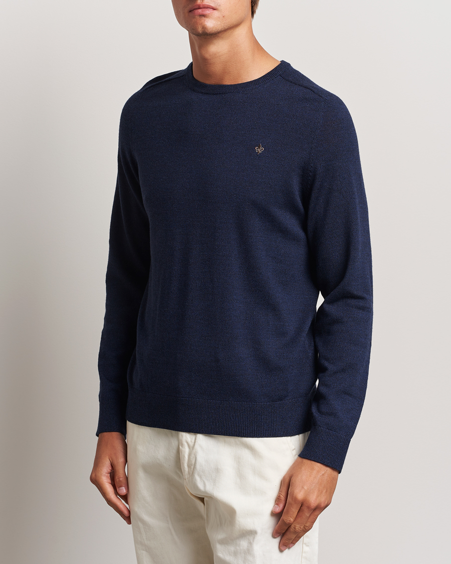 Mies | Puserot | Morris | Merino O-neck Blue