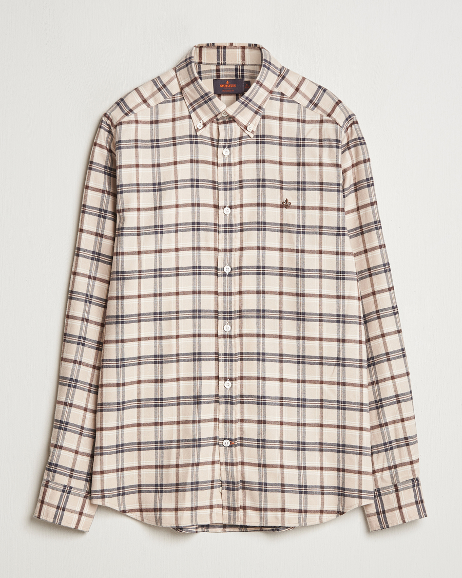 Mies | Kauluspaidat | Morris | Soft Check Flannel Shirt Camel