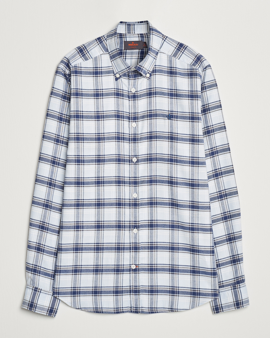 Mies | Kauluspaidat | Morris | Soft Check Flannel Shirt Blue