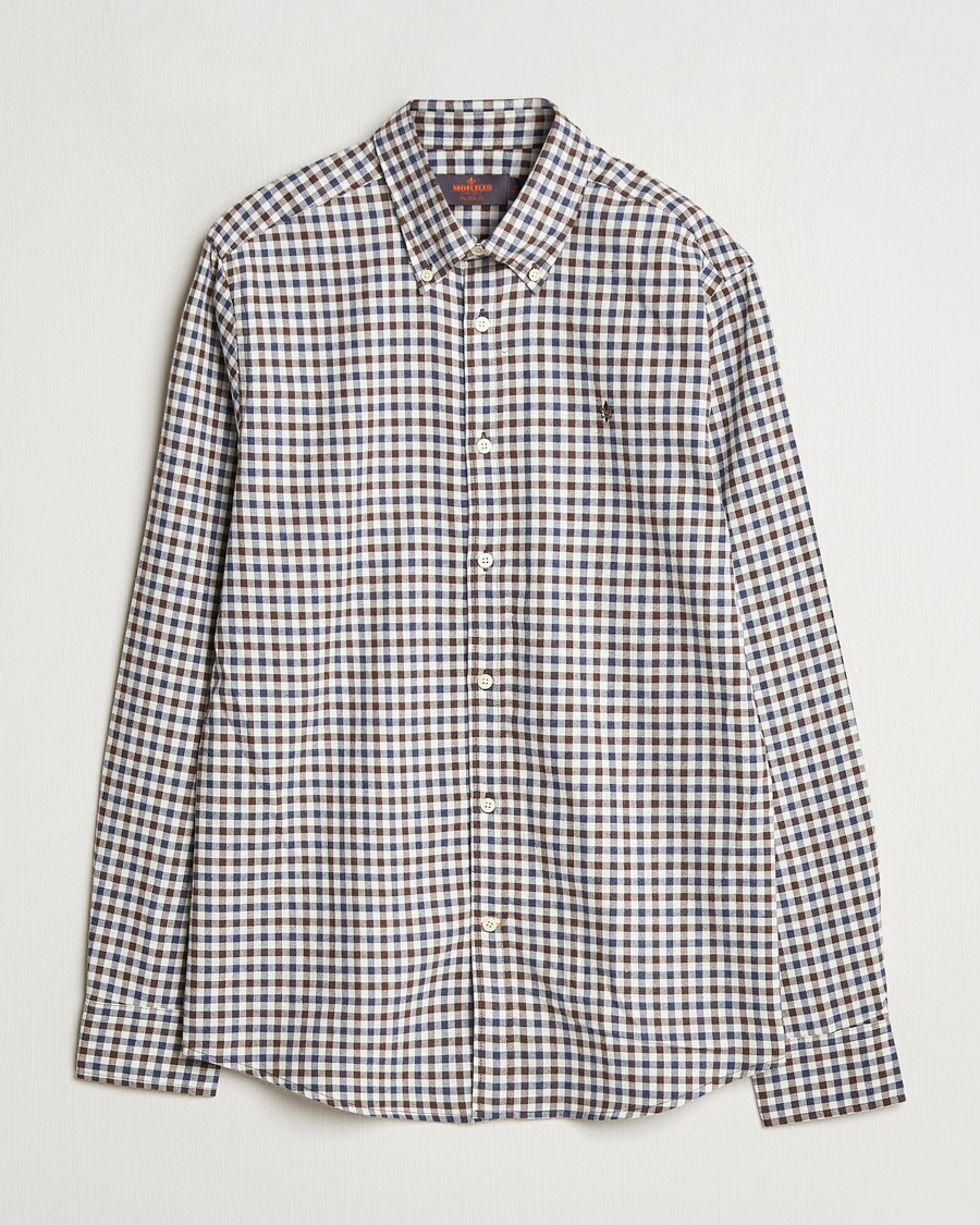Mies | Kauluspaidat | Morris | Watts Check Flannel Shirt Brown