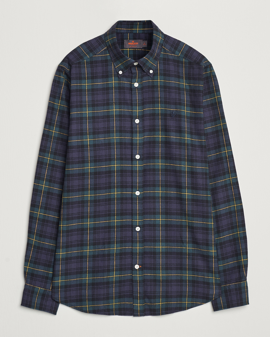 Mies | Kauluspaidat | Morris | Flannel Tartan Shirt Navy