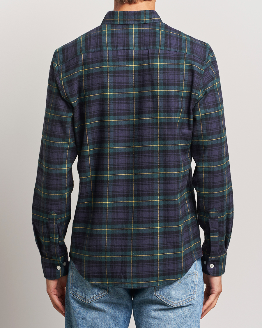 Mies | Kauluspaidat | Morris | Flannel Tartan Shirt Navy