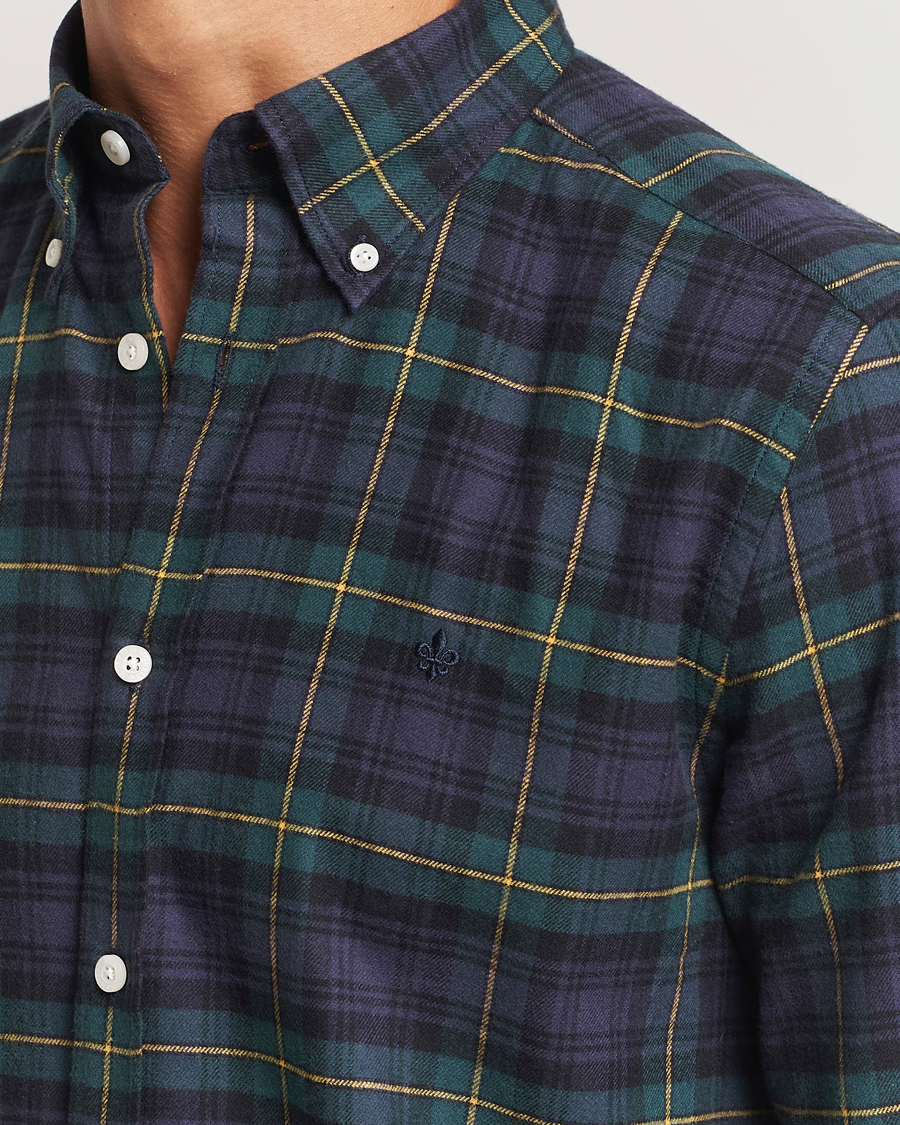 Mies | Kauluspaidat | Morris | Flannel Tartan Shirt Navy