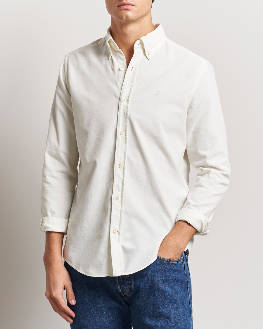 Mies | Kauluspaidat | Morris | Douglas Corduroy Shirt Off White