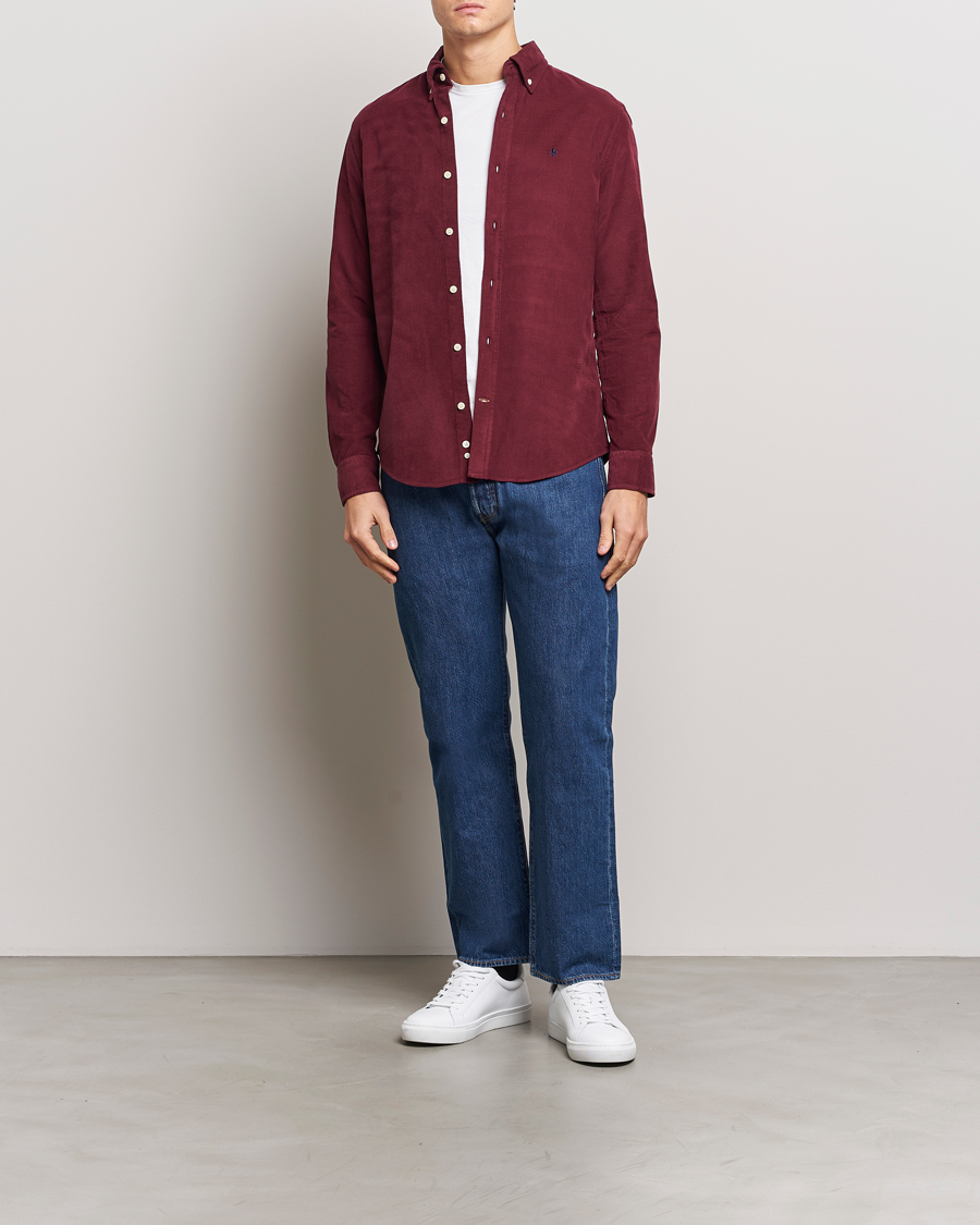 Mies | Kauluspaidat | Morris | Douglas Corduroy Shirt Wine Red