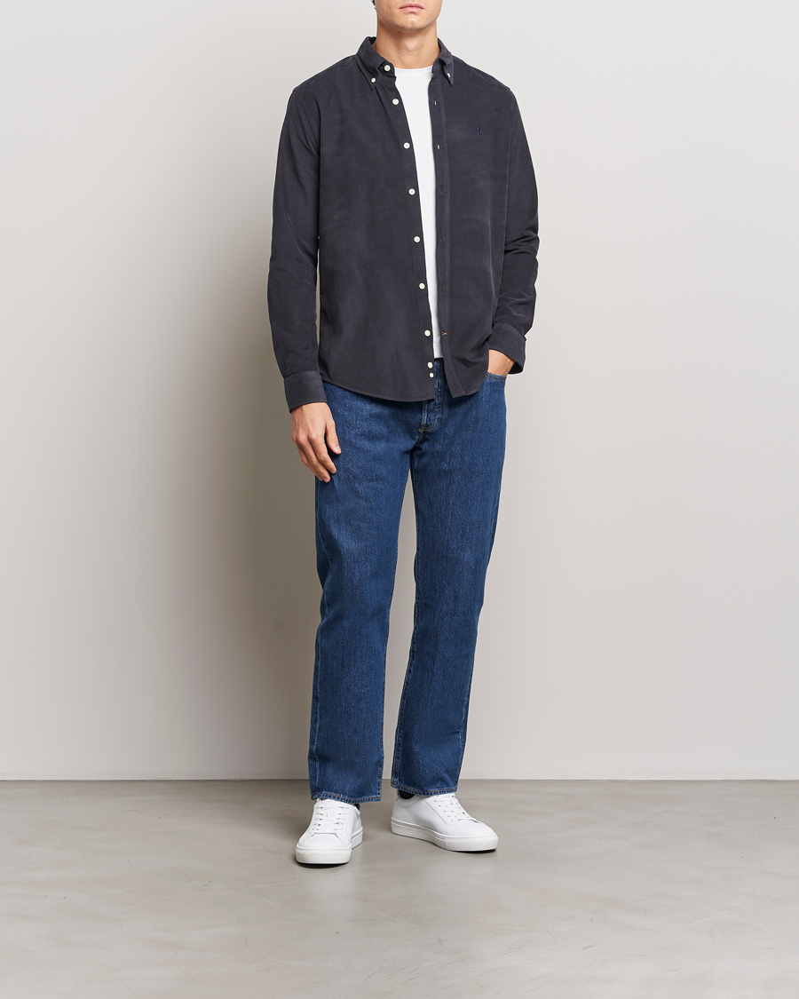 Mies | Kauluspaidat | Morris | Douglas Corduroy Shirt Navy