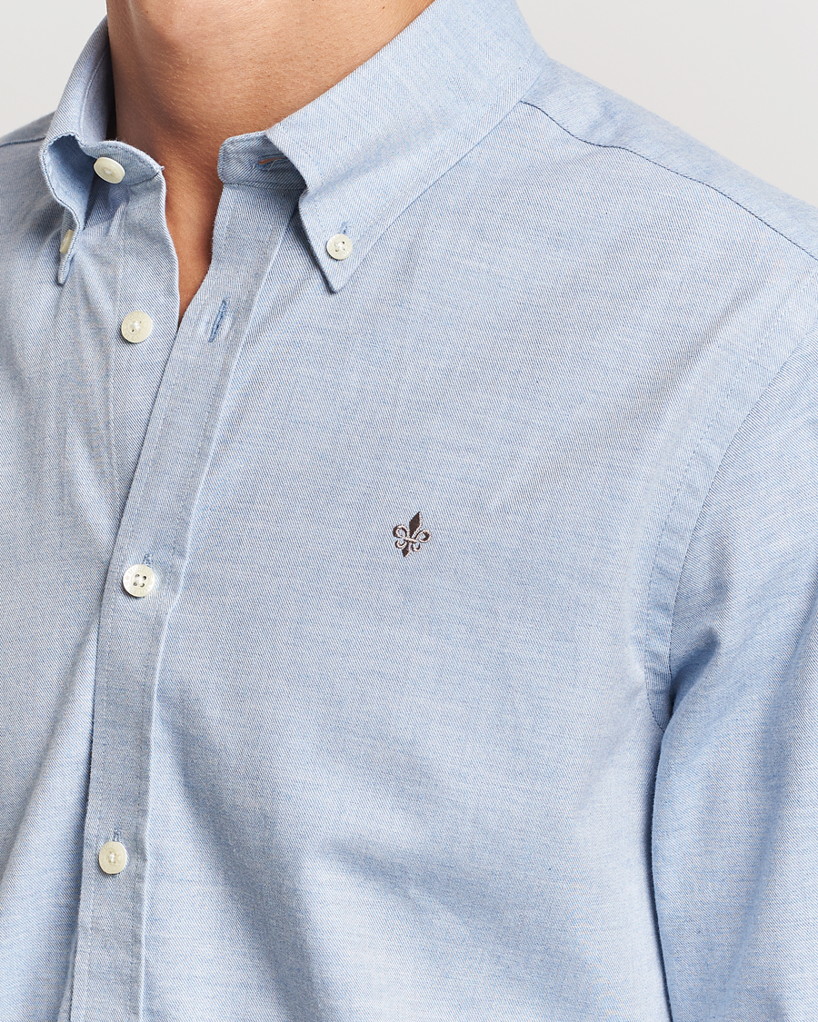 Mies | Kauluspaidat | Morris | Watts Flannel Shirt Light Blue