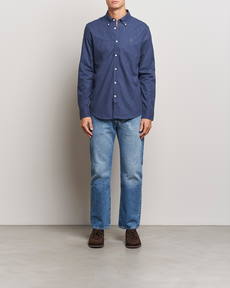 Mies | Kauluspaidat | Morris | Watts Flannel Shirt Navy