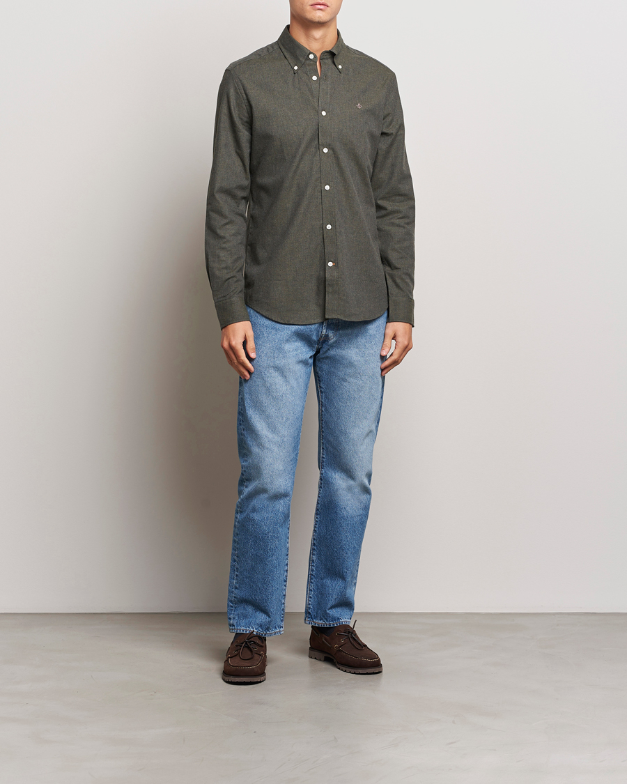 Mies | Kauluspaidat | Morris | Watts Flannel Shirt Olive
