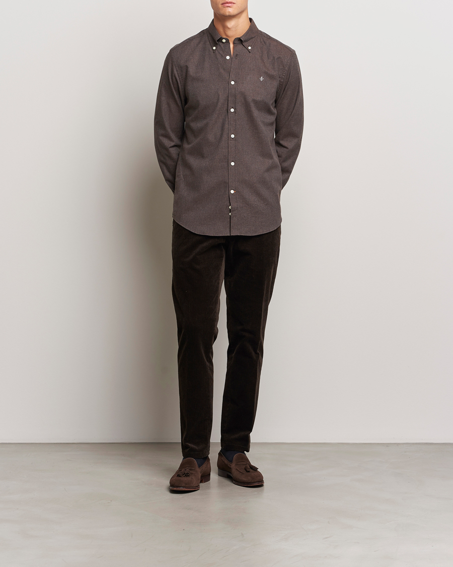 Mies | Kauluspaidat | Morris | Watts Flannel Shirt Brown