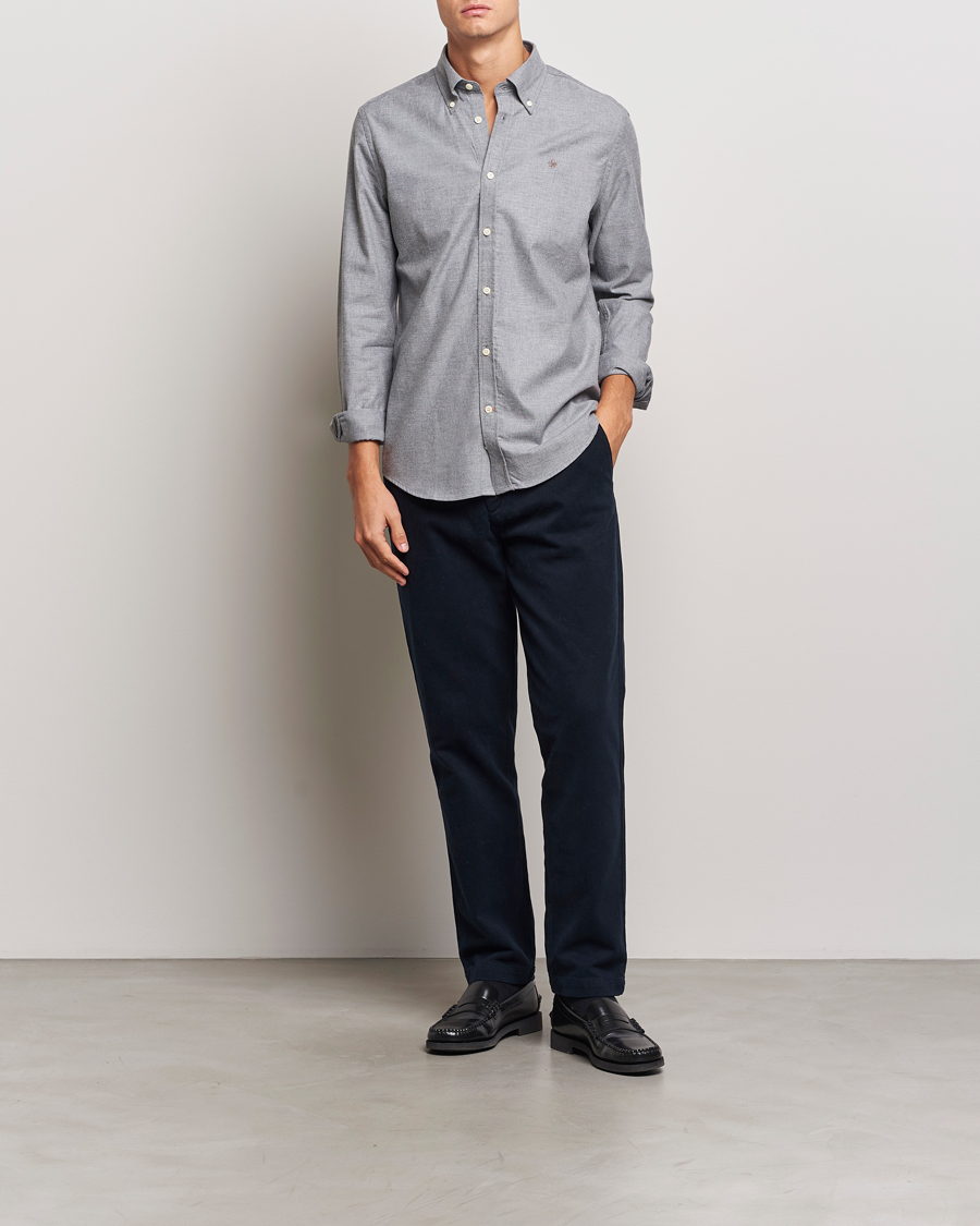 Mies | Kauluspaidat | Morris | Watts Flannel Shirt Grey