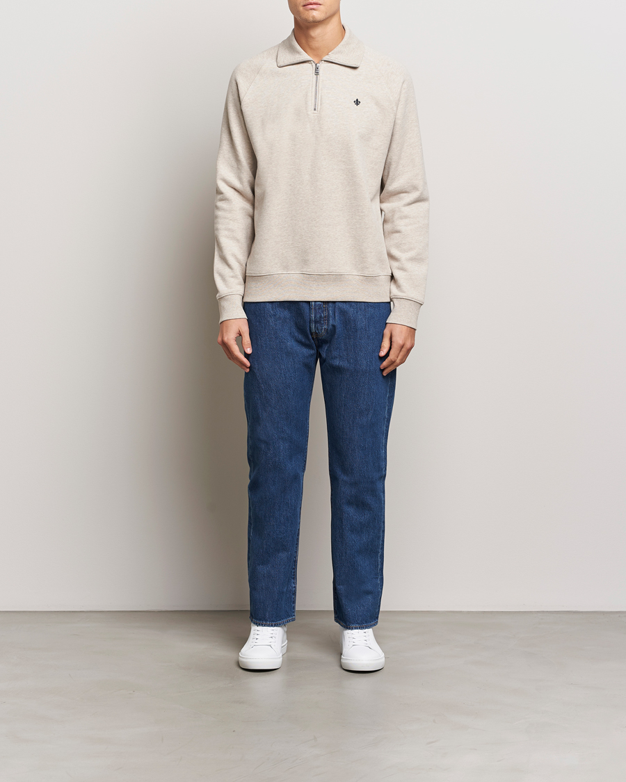 Mies | Puserot | Morris | Maryon Half Zip Sweatshirt Khaki
