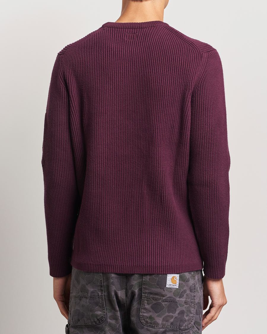 Mies | Puserot | C.P. Company | Full Rib Knitted Cotton Crew Neck Burgundy
