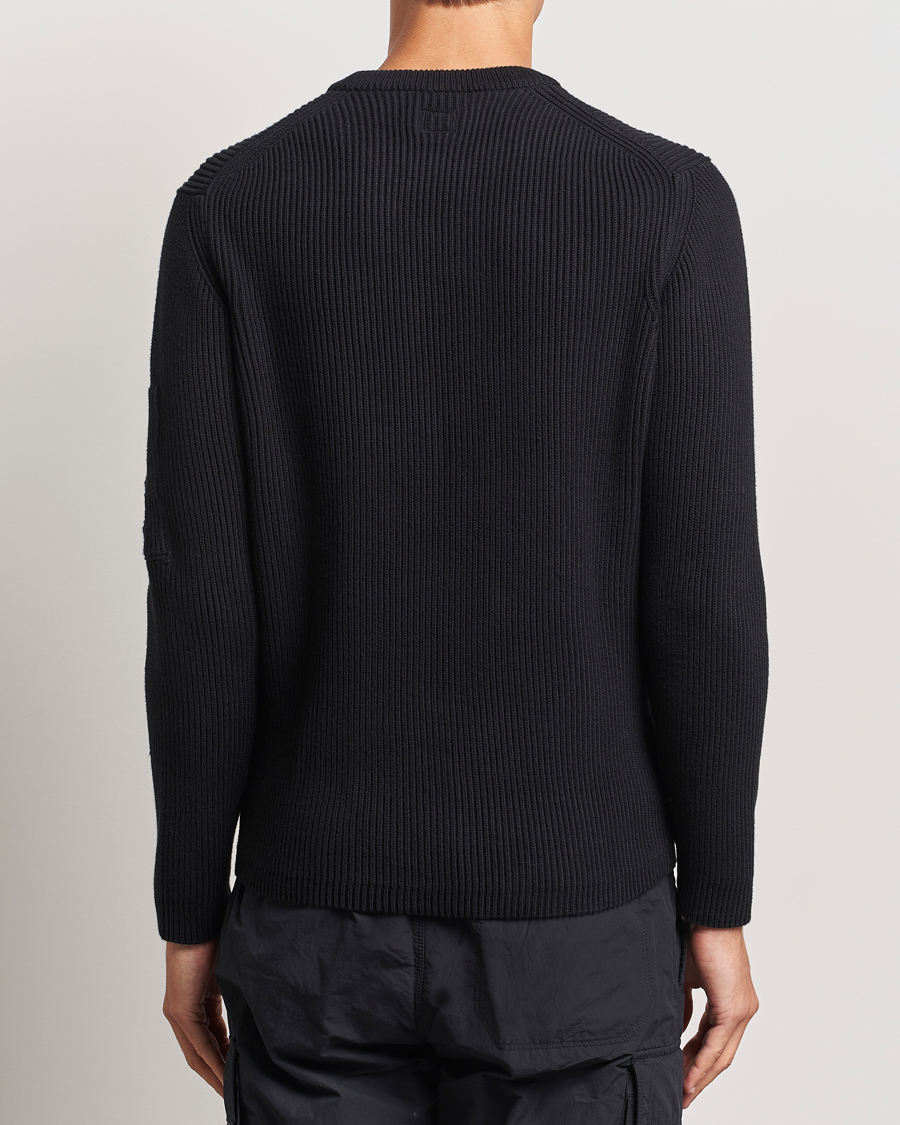 Mies | Puserot | C.P. Company | Full Rib Knitted Cotton Crew Neck Black
