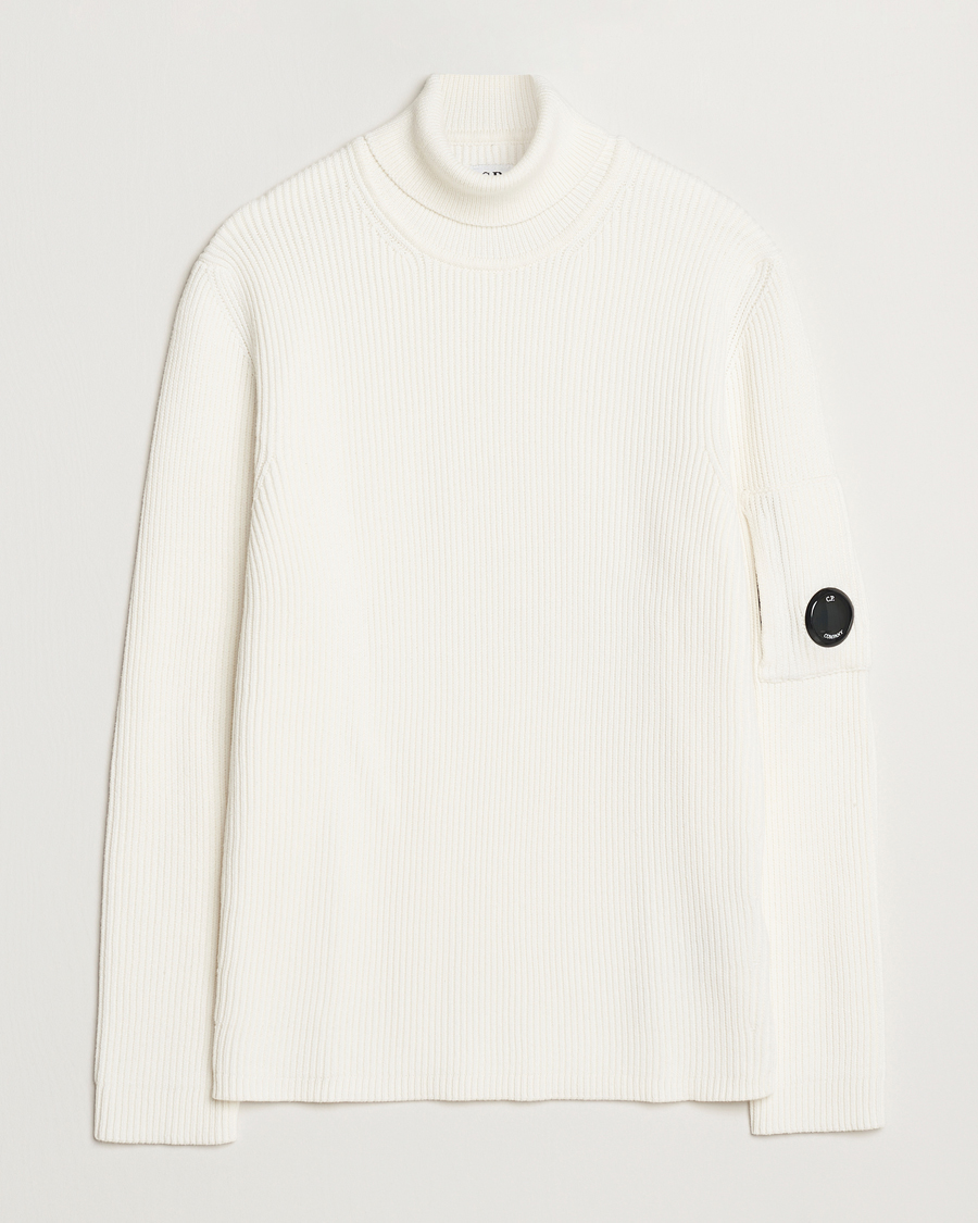 Mies | Puserot | C.P. Company | Full Rib Knitted Cotton Rollneck Off White