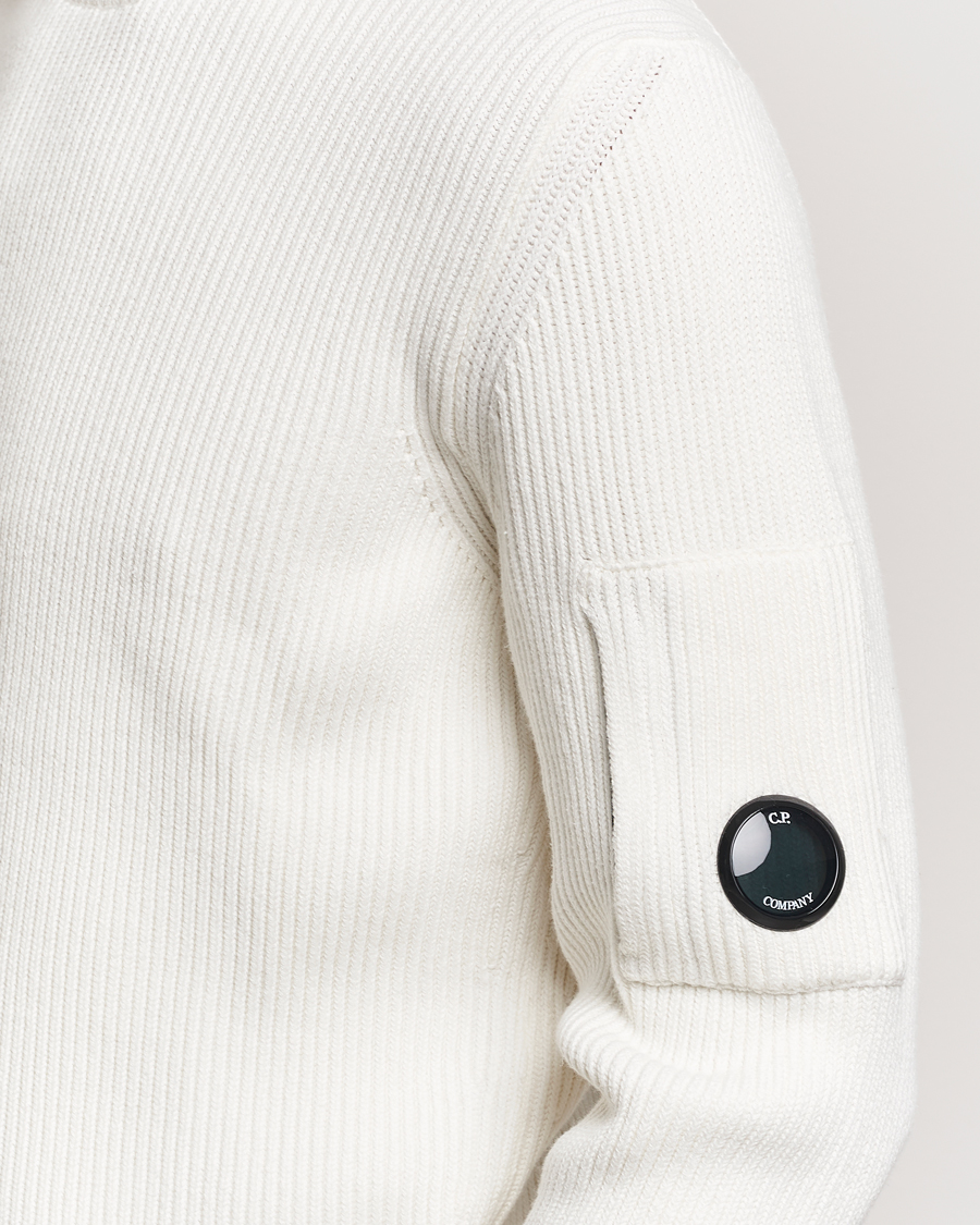 Mies | Puserot | C.P. Company | Full Rib Knitted Cotton Rollneck Off White