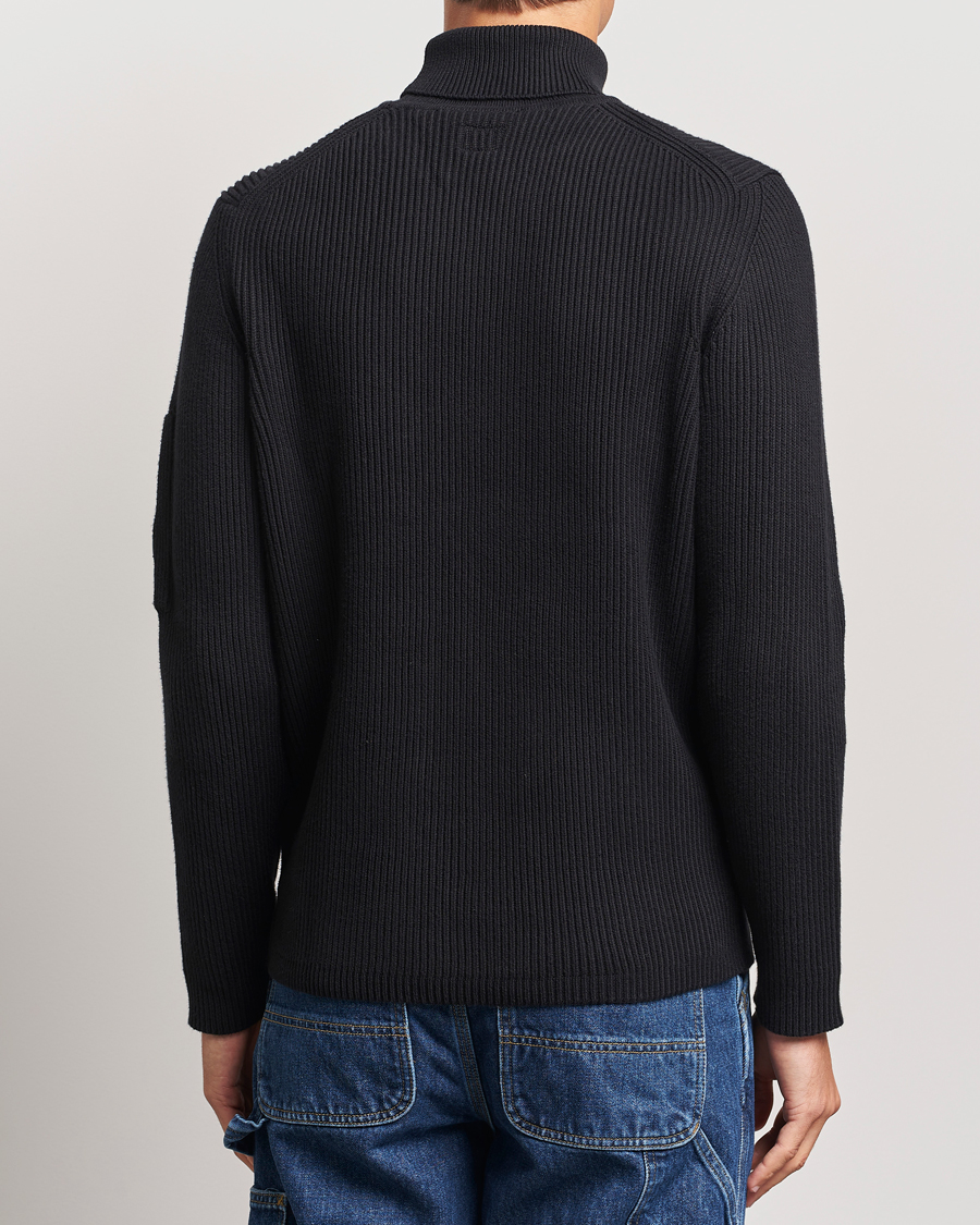 Mies | Puserot | C.P. Company | Full Rib Knitted Cotton Rollneck Black