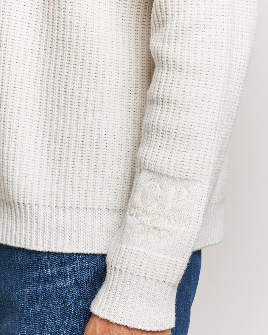 Mies | Puserot | C.P. Company | Lambswool Knitted Crew Neck Off White