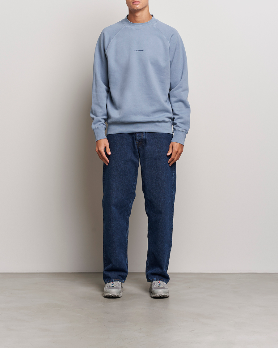 Mies | Puserot | C.P. Company | Brushed Emerized Fleece Sweatshirt Light Blue