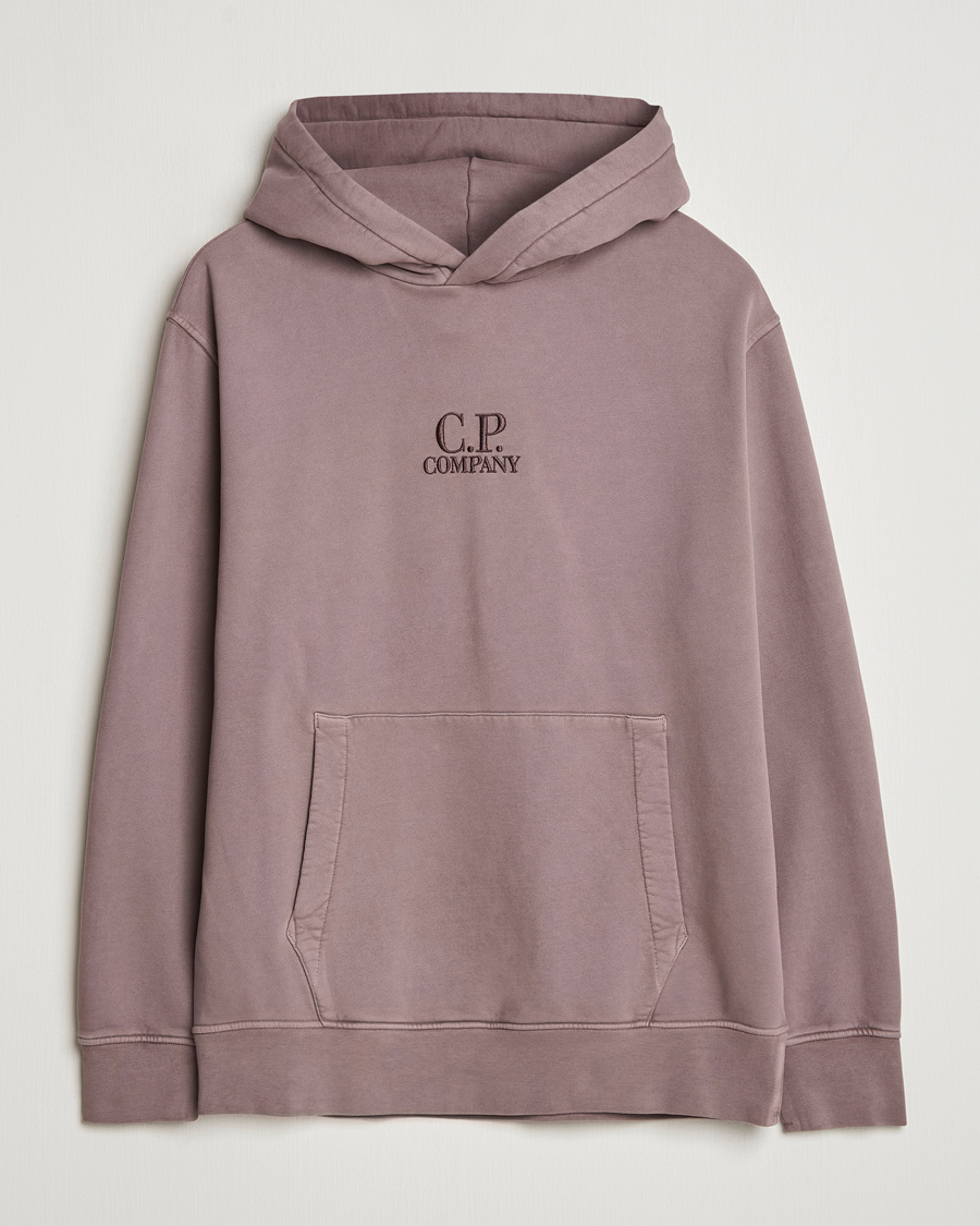 Mies | Puserot | C.P. Company | Brushed Emerized Fleece Hood Sweatshirt Washed Purple