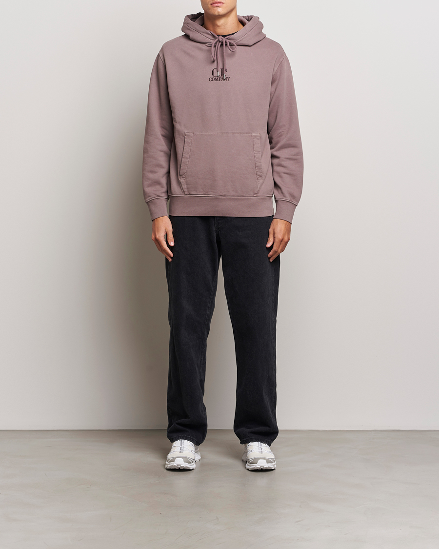 Mies | Puserot | C.P. Company | Brushed Emerized Fleece Hood Sweatshirt Washed Purple