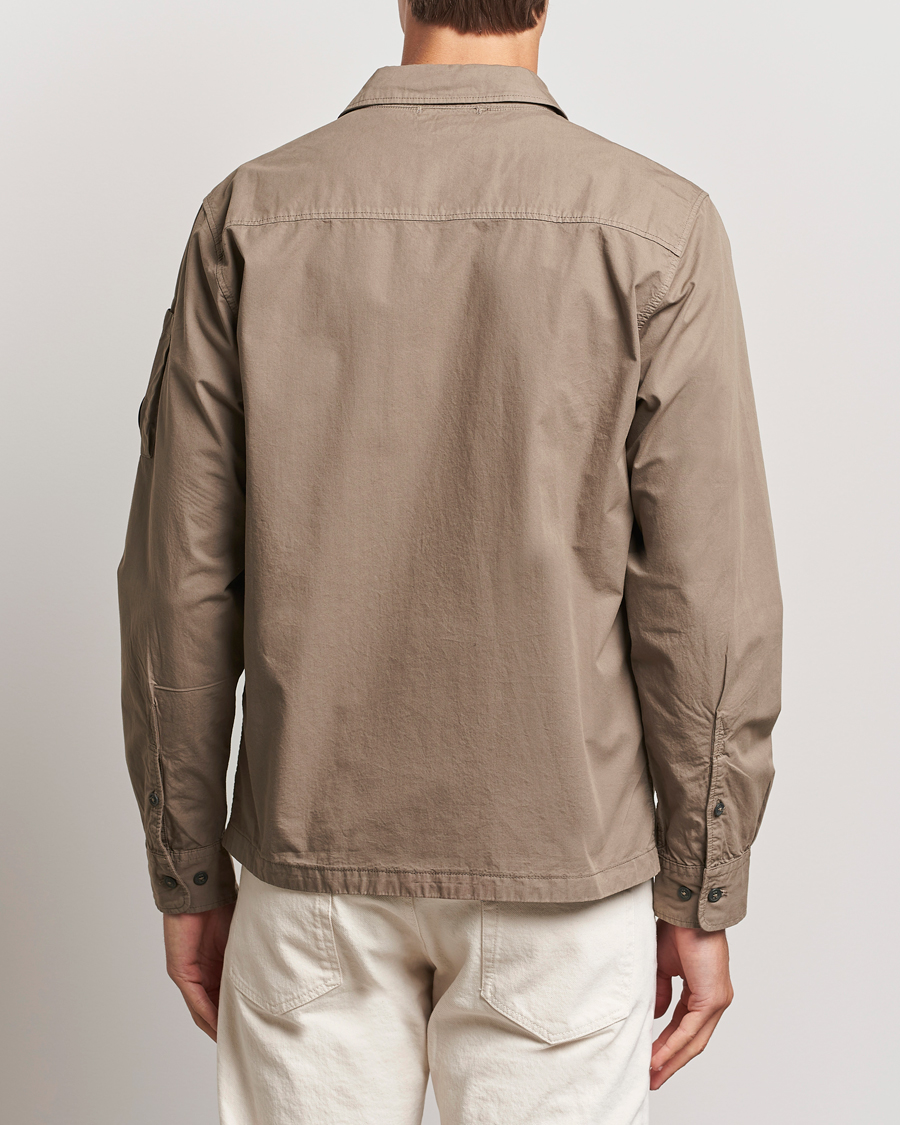Mies | Kauluspaidat | C.P. Company | Organic Cotton Gabardine Zip Overshirt Taupe