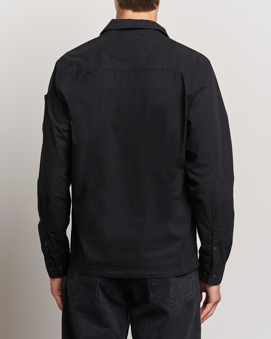 Mies | Kauluspaidat | C.P. Company | Garment Dyed Gabardine Zip Shirt Jacket Black