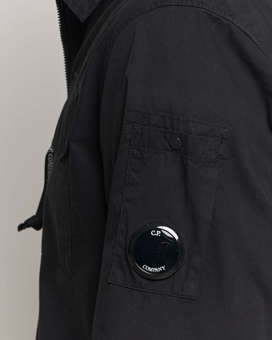 Mies | Kauluspaidat | C.P. Company | Garment Dyed Gabardine Zip Shirt Jacket Black