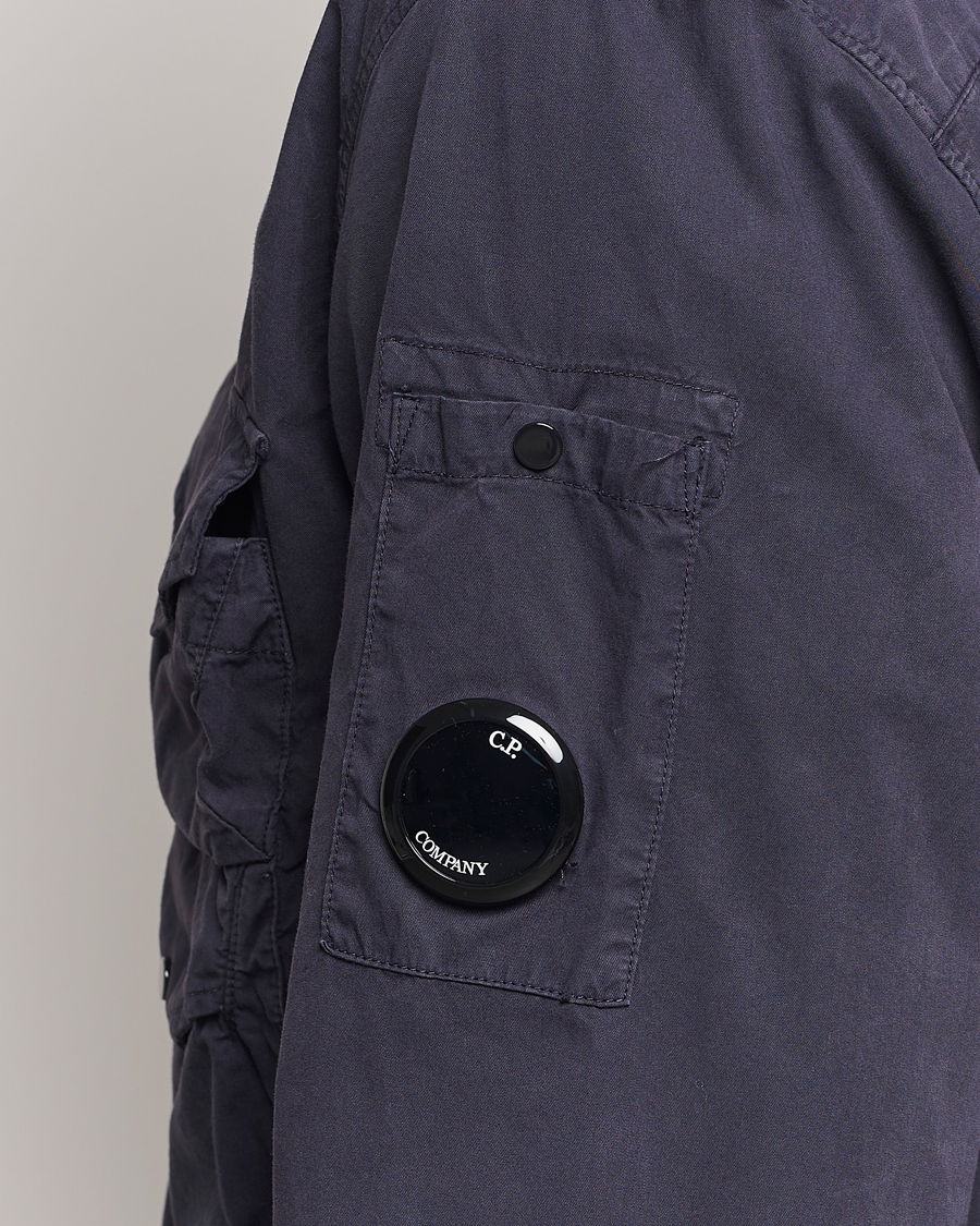 Mies | Kauluspaidat | C.P. Company | Organic Cotton Gabardine Pocket Overshirt Washed Blue