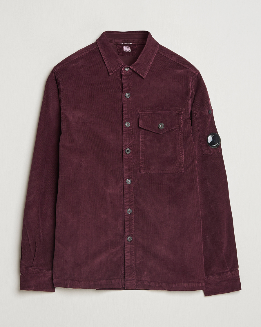 Mies | Kauluspaidat | C.P. Company | Corduroy Lens Overshirt Burgundy